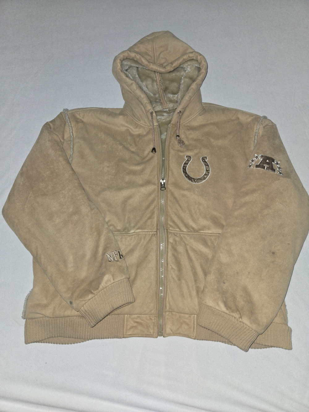 NFL Tan Hooded Jacket with Sherpa Lining